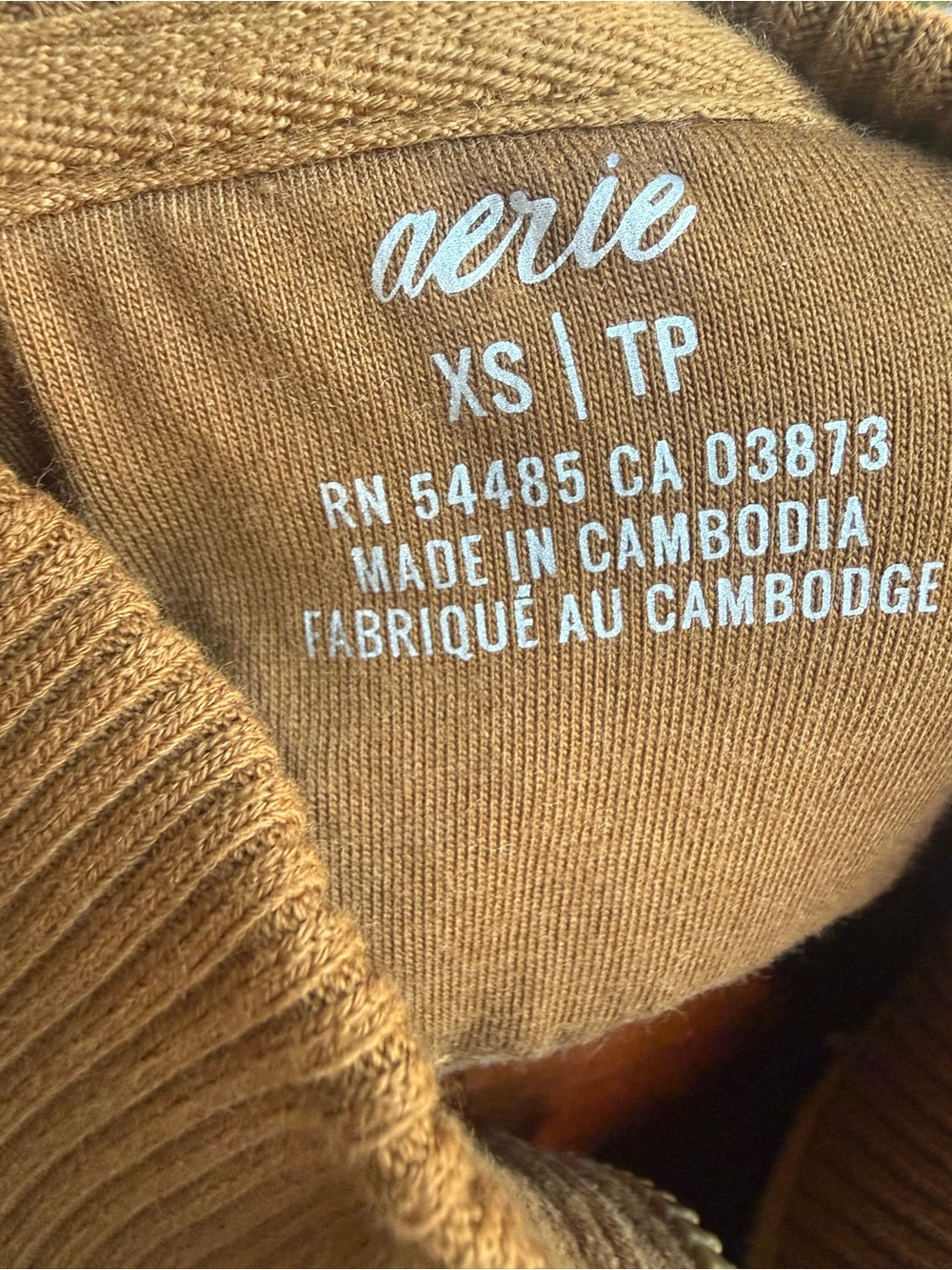 Aerie Camel Brown Fleece Sherpa Quarter-Zip Turtleneck Pullover Size XS - Picture 8 of 16